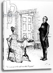 Постер Томсон Хью (грав) Mr Collins and Elizabeth, from 'Pride and Prejudice' by Jane Austen c.1894