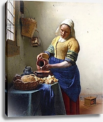 Постер Вермеер Ян (Jan Vermeer) The Milkmaid, c.1658-60