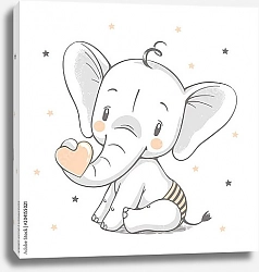 Постер Слоненок с сердечком