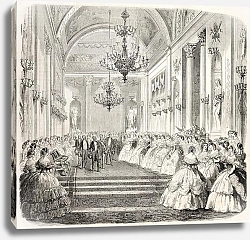 Постер King Vittorio Emanuele  in a historical building in Florence. From drawing of Janet-Lange, published