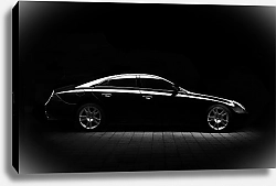 Постер Черный автомобиль в темноте