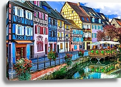 Постер Красочный город Кольмар в Эльзасе, Франция
