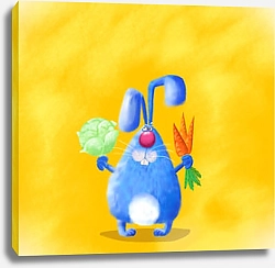 Постер Сикорский Андрей (совр) Синий кролик с подарками