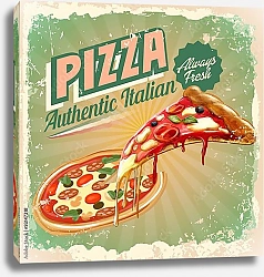 Постер Ретро плакат с итальянской пиццей