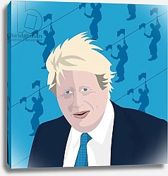 Постер Хантли Клэр (совр) Boris Johnson and the zip wire