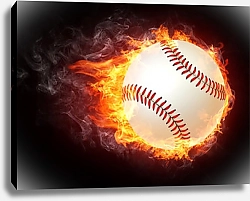 Постер Бейсбольный мяч в огне