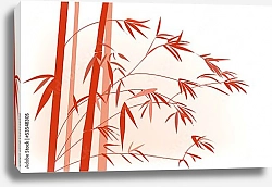 Постер Красные бамбуковые ветви