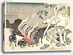 Постер Хокусай Кацушика Minamoto no Muneyuki Ason, from the series '100 Poems by 100 Poets Explained by a Nurse', c.1835
