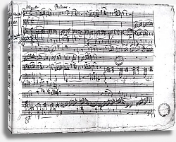 Постер Моцарт Вольфганг Ms.222 fol.6 Trio, in E flat major 'Kegelstatt' for piano, clarinet, violin and viola 1786