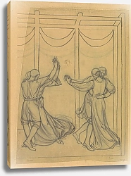 Постер Деркиндерен Антун Ontwerp voor wandschildering in de Beurs van Berlage; twee dansende paren