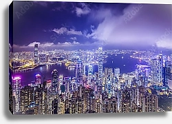 Постер Китай, Гогконг. Панорама с птичьего полета №10