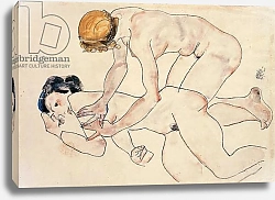 Постер Шиле Эгон (Egon Schiele) Two female nudes, reclining and kneeling, 1912