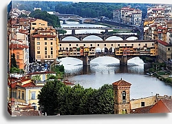 Постер Мосты через реку Арно. Флоренция