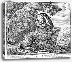 Постер Барлоу Франсис The Lion and the Mouse, illustration to 'Aesop's Fables', 1687