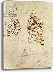 Постер Леонардо да Винчи (Leonardo da Vinci) Study for the Virgin and Child, c.1478-1480