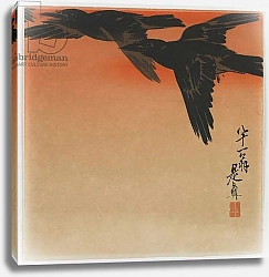 Постер Дзэсин Сибата Crows at twilight, Meiji era, late 19th century
