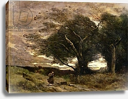 Постер Коро Жан (Jean-Baptiste Corot) Gust of Wind, 1866