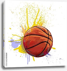 Постер Баскетбольный мяч в брызгах краски