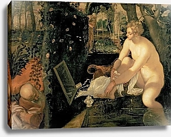 Постер Тинторетто Джакопо Susanna Bathing, 1555-56