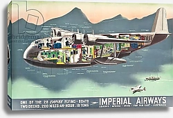 Постер Школа: Английская 20в. Advertising poster for the 'Flying Boats' of Imperial Airways, 1937