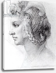 Постер Микеланджело (Michelangelo Buonarroti) Ideal Head of a Woman, c.1525-28