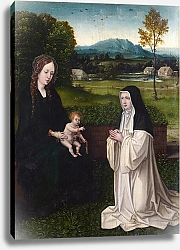 Постер Неизвестен Дева Мария с младенцем с цистерцианской монахиней