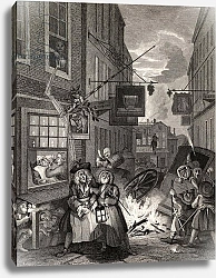 Постер Хогарт Уильям Times of the Day: Night, from 'The Works of William Hogarth', published 1833