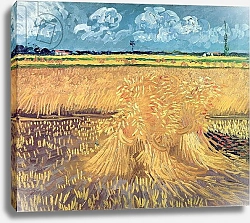 Постер Ван Гог Винсент (Vincent Van Gogh) Wheatfield with Sheaves, 1888