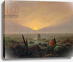 Постер Фридрих Каспар (Caspar David Friedrich) Moon Rising Over the Sea, 1821