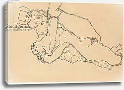 Постер Шиле Эгон (Egon Schiele) Reclining Nude with Left Leg Drawn In; Liegender Akt mit Angezogenem Linken Bein, 1914
