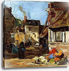 Постер Буден Эжен (Eugene Boudin) Honfleur, Saint-Catherine market place, 1867-1870