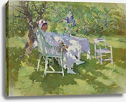 Постер Коровин Константин A Lady in White Seated in a Garden, 1915