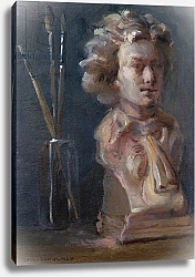 Постер Шулман Гейл (совр) Bust of Beethoven with Paint Brushes