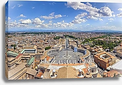 Постер Италия. Вид на Рим с Базилики Святого Петра
