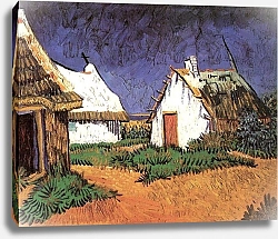 Постер Ван Гог Винсент (Vincent Van Gogh) Три белых коттеджа в Сен-Мари