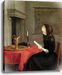 Постер Терборх Герард Woman Reading, c.1662