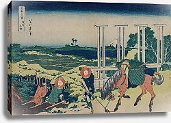 Постер Хокусай Кацушика The Weir at Senju in Musashi Province