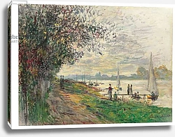 Постер Моне Клод (Claude Monet) La berge du Petit-Gennevilliers, soleil couchant, 1875