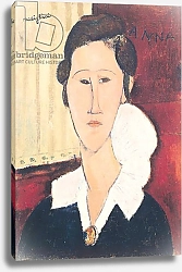 Постер Модильяни Амедео (Amedeo Modigliani) Portrait of Madame Hanka Zborowska, 1917