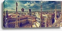Постер Милан, панорамный вид с крыш