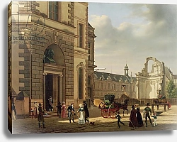 Постер Бау Этьен The Entrance to the Musee de Louvre and St. Louis Church, 1822