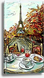 Постер Уличное кафе. Париж
