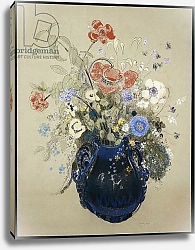 Постер Редон Одилон A Vase of Blue Flowers, c.1905-08
