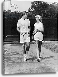 Постер Couple on the tennis court