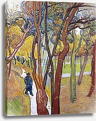 Постер Ван Гог Винсент (Vincent Van Gogh) Прогулка - падающие листья, 1889