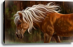 Постер Рыжая лошадь с белой гривой 