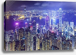 Постер Китай, Гогконг. Панорама с птичьего полета №8