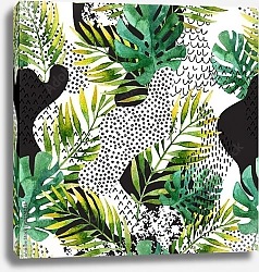 Постер Абстрактные летние тропические листья