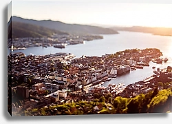 Постер Берген, Норвегия. Вид с высоты