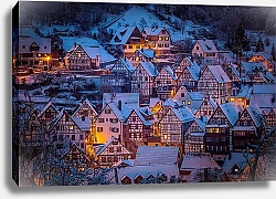 Постер Зимний немецкий городок в огнях